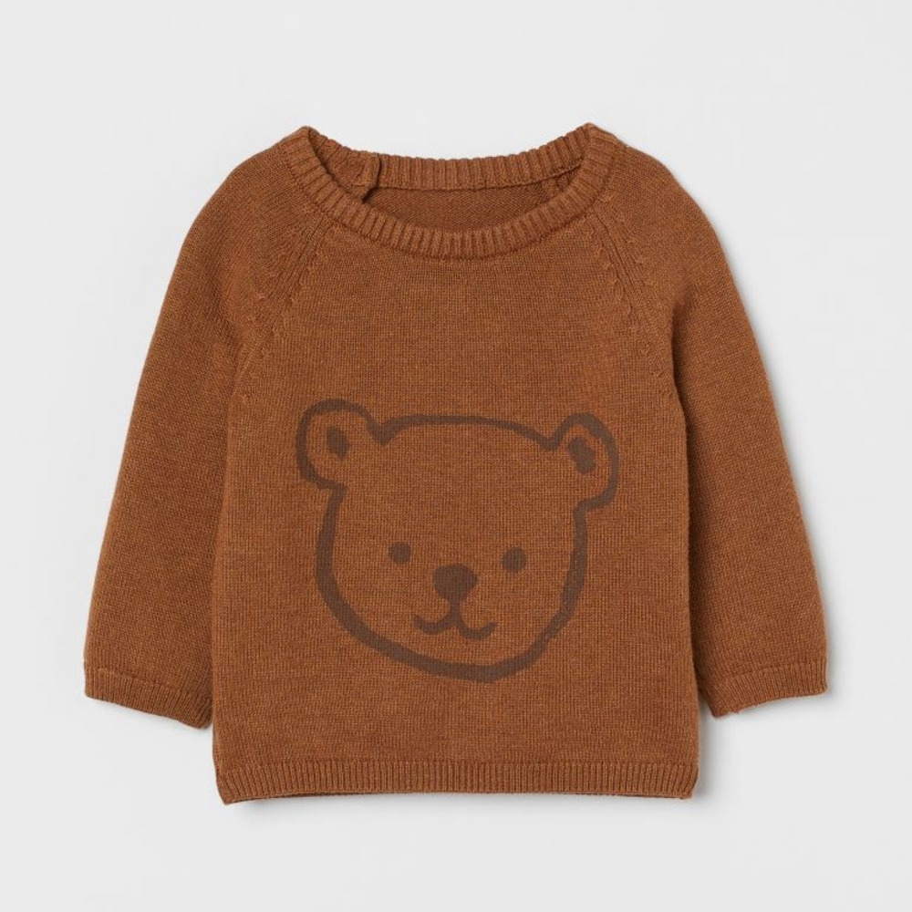 H&M Brown Bear Sweater, 9M